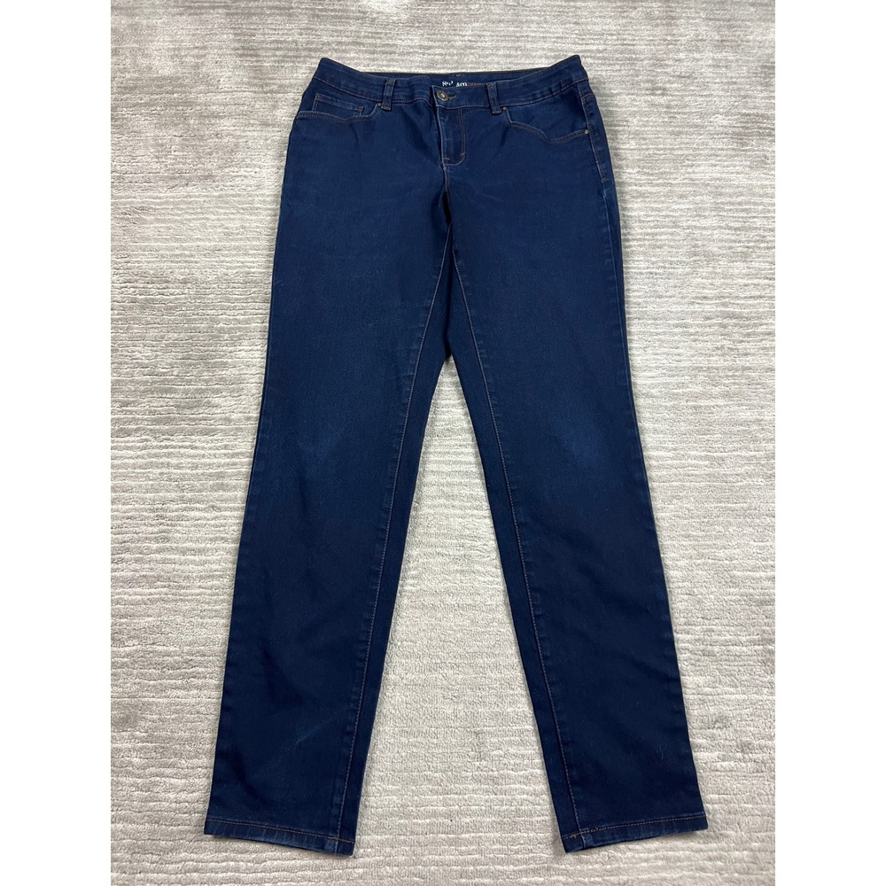 Style & Co Jeans Womens 8 Dark Blue Curvy Skinny Leg Stretch Denim Indigo Pants